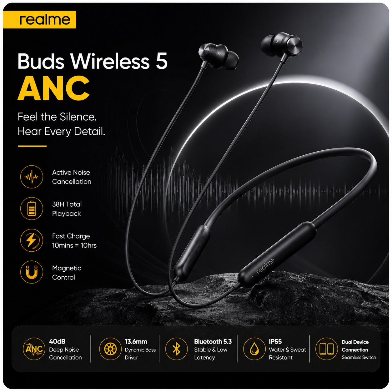Realme Buds Wireless 5 ANC Neckband